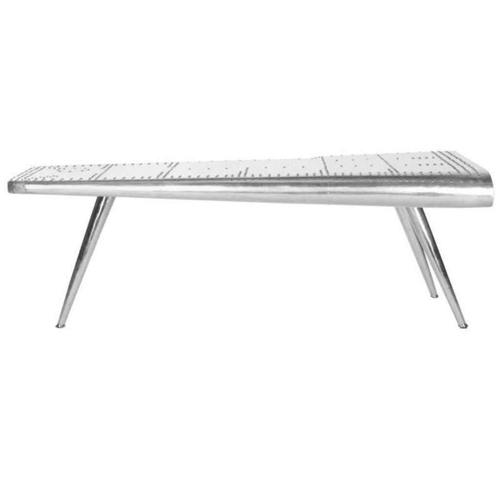 Aviator silver industrial coffee table
